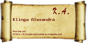 Klinga Alexandra névjegykártya