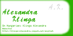 alexandra klinga business card